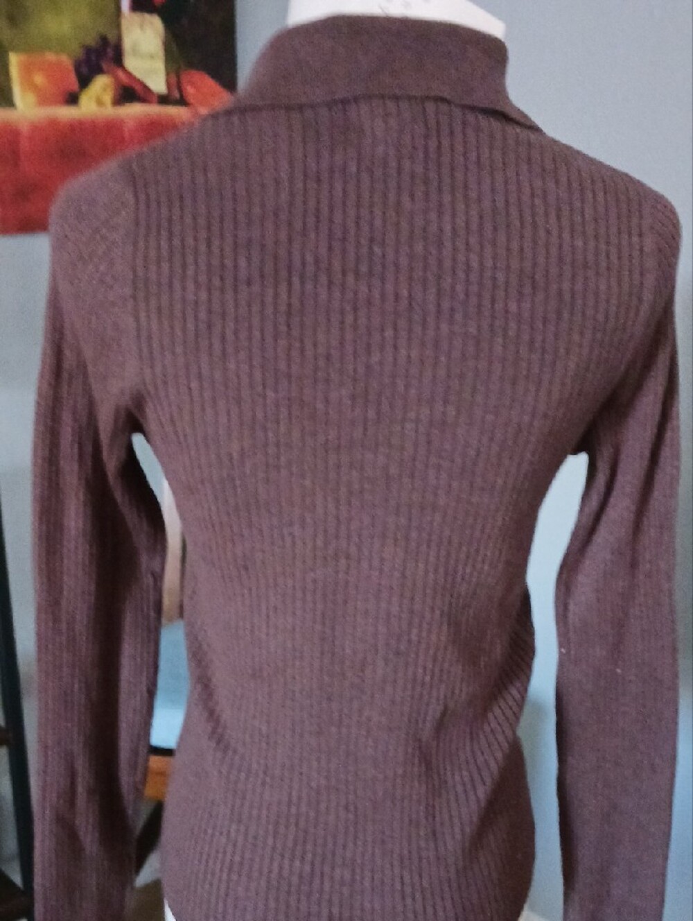 a new day- Brown Ribbed Button-Front Collared Cardigan - Picture 8 of 10